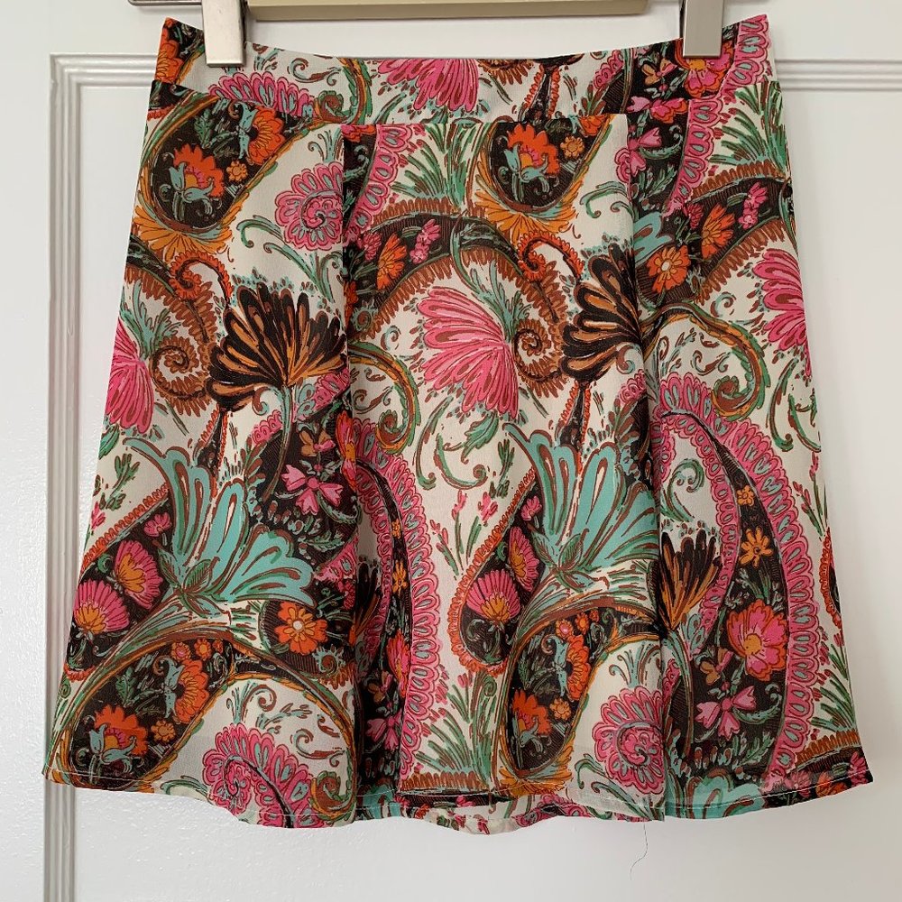 Show Me Your MuMu Palace Paisley Skater Skirt SZ S